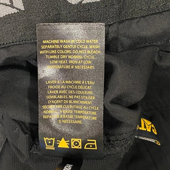 CAT Caterpillar Utility Work Pants Mens 38 x 34 Black Flex Waistband Cell Pocket - Picture 15 of 16